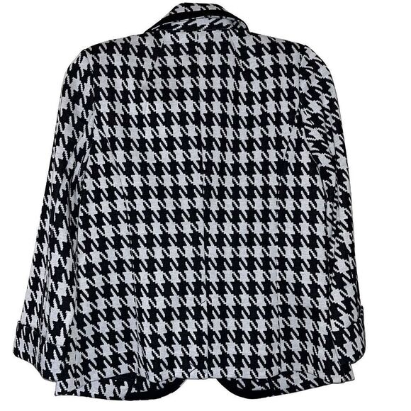Catherine Malandrino Black White Houndstooth Knit Blazer Jacket Wmns Sz Med NEW - Picture 7 of 16